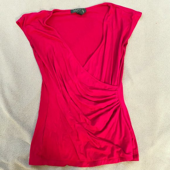 Ralph Lauren Red Wrap sleeveless blouse - Picture 1 of 4